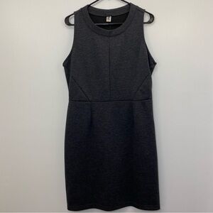 Dark heather gray professional dress- sleeveless knit sheath dress